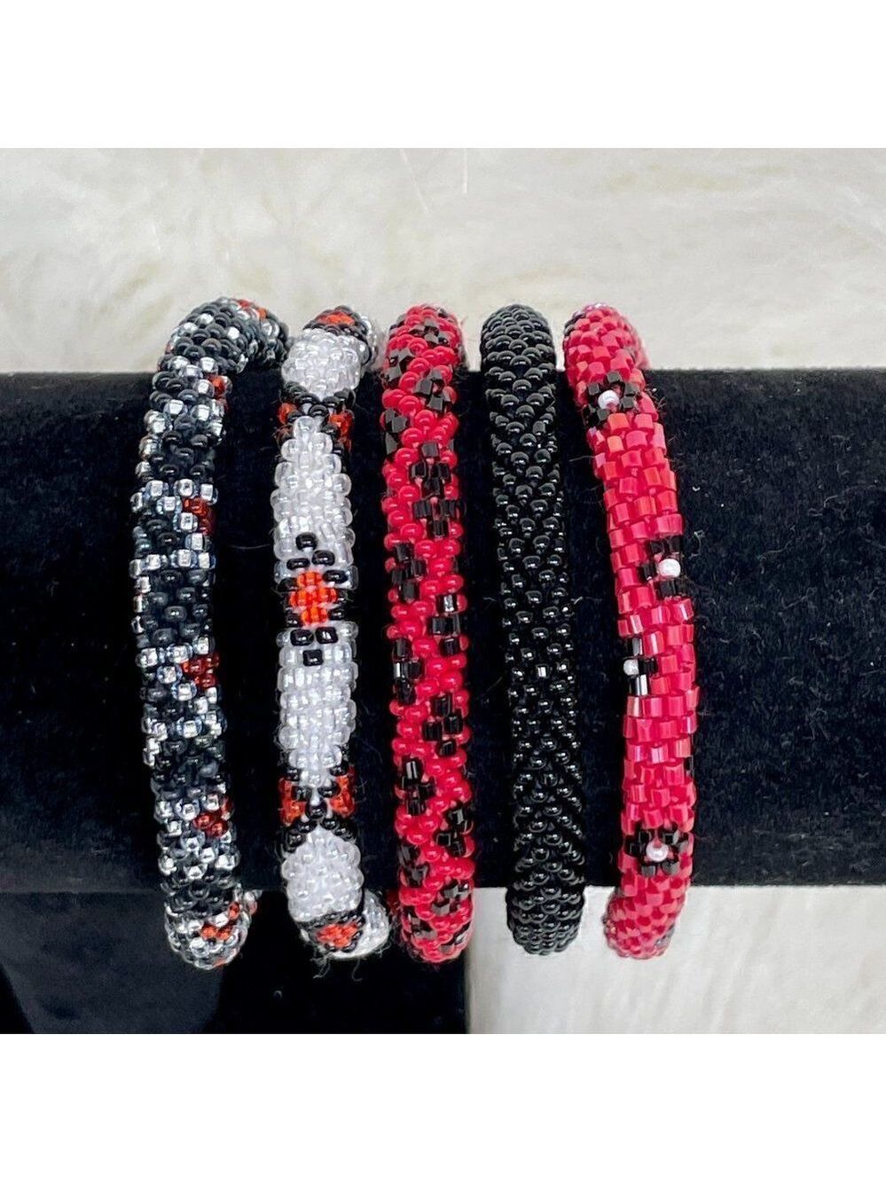 HAND CRAFTED in Nepal Beaded Bracelets (set of 5) #670 - Picture 3 of 5